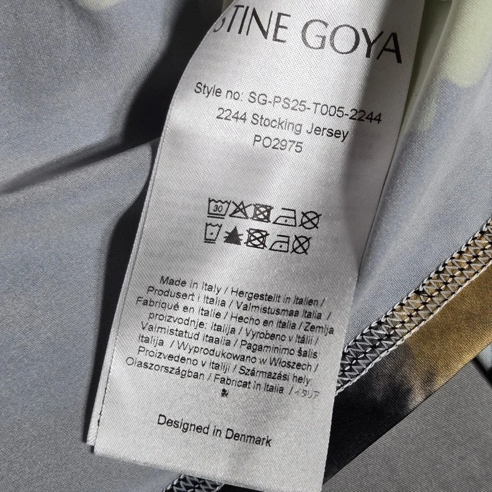 Stine Goya Estelle Stocking Jersey M/L Watercolor Bloom Turtleneck Top Black - Picture 8 of 9